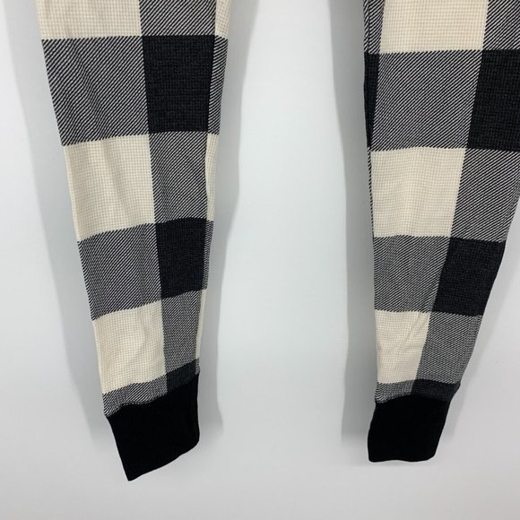 Old Navy Leggings Thermal Black Buffalo Plaid Print Pull On NWT - Picture 6 of 10